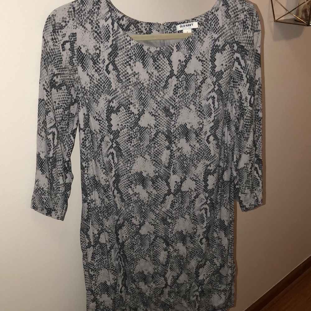Snake print shift dress